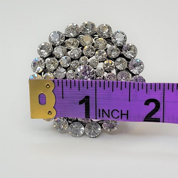 Vintage Crystal Cluster Dome Stretch Ring Adjustable Band Large Cocktail Ring - Picture 11 of 12